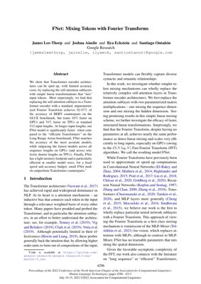 PDF Document Cover - FNet: Mixing Tokens with Fourier Transforms in Transformer Encoders